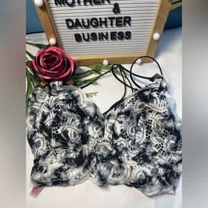 Black and White Lace Bralette